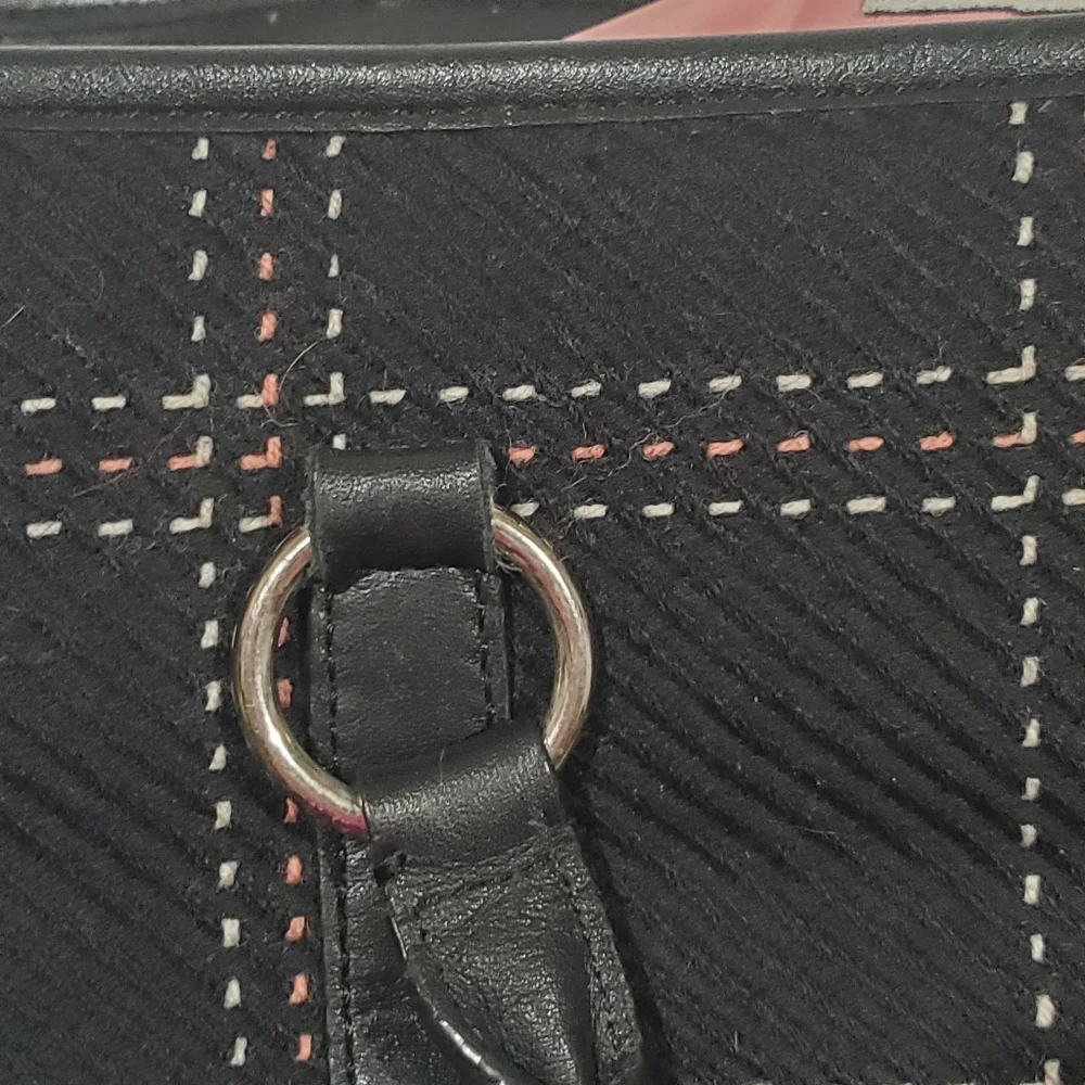 Ann Taylor LOFT Black Baguette Double Handle Bag Shoulder Bag Purse Handbag EUC - Picture 12 of 13
